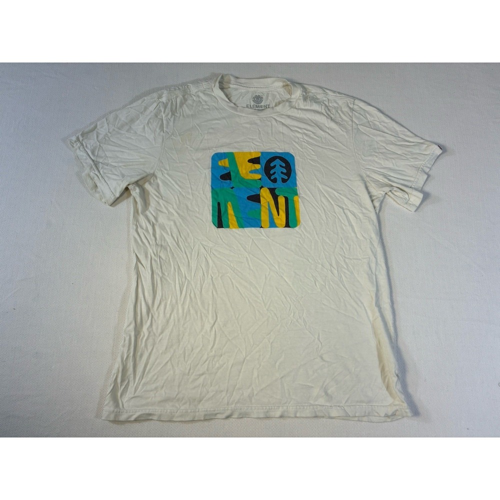 Element Skateboards Graphic T-Shirt Mens Medium White‎ Regular Fit Short Sleeve